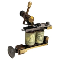 Used Italian mid-century modern Double coil tattoo machine by Iron Work Horse, 1900s