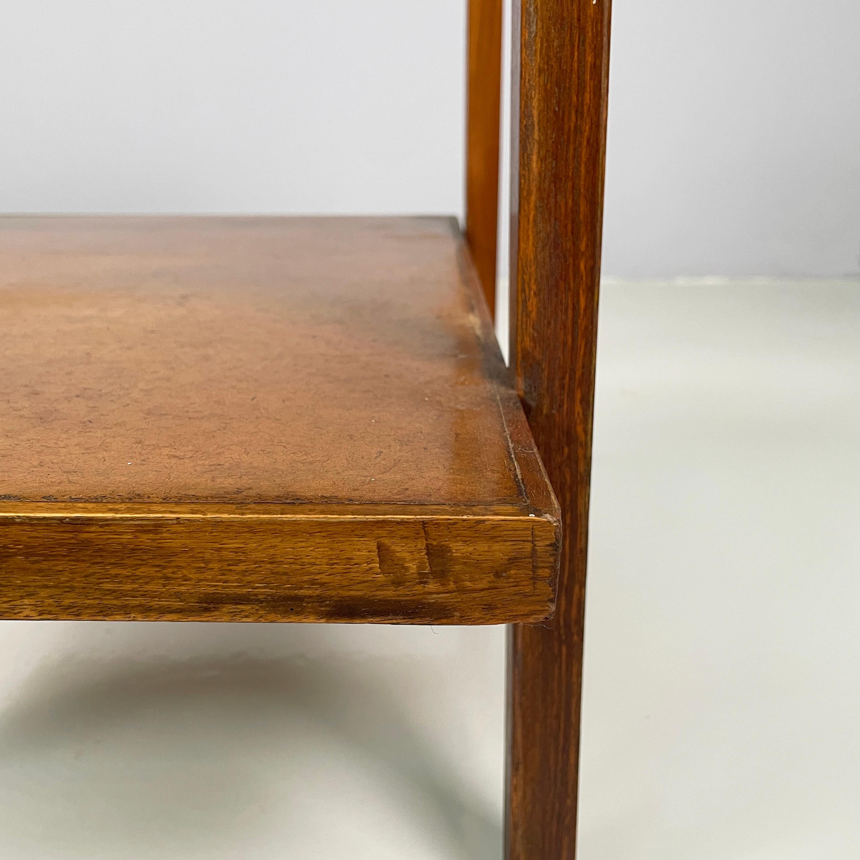 Italienischer moderner Doppelregal-Couchtisch aus der Mitte des Jahrhunderts aus Buxus und Holz 1930-1940 im Angebot 12