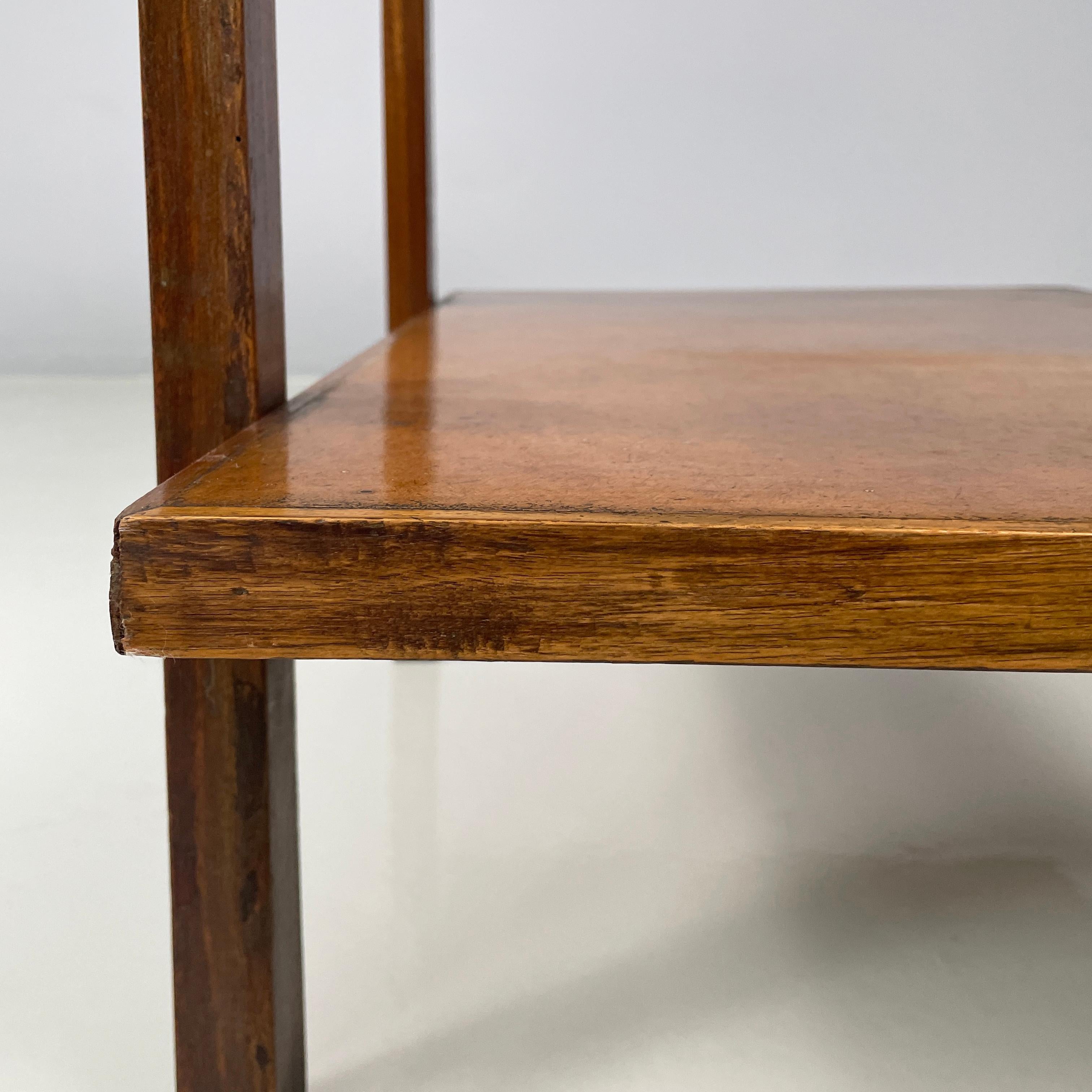 Italienischer moderner Doppelregal-Couchtisch aus der Mitte des Jahrhunderts aus Buxus und Holz 1930-1940 im Angebot 13