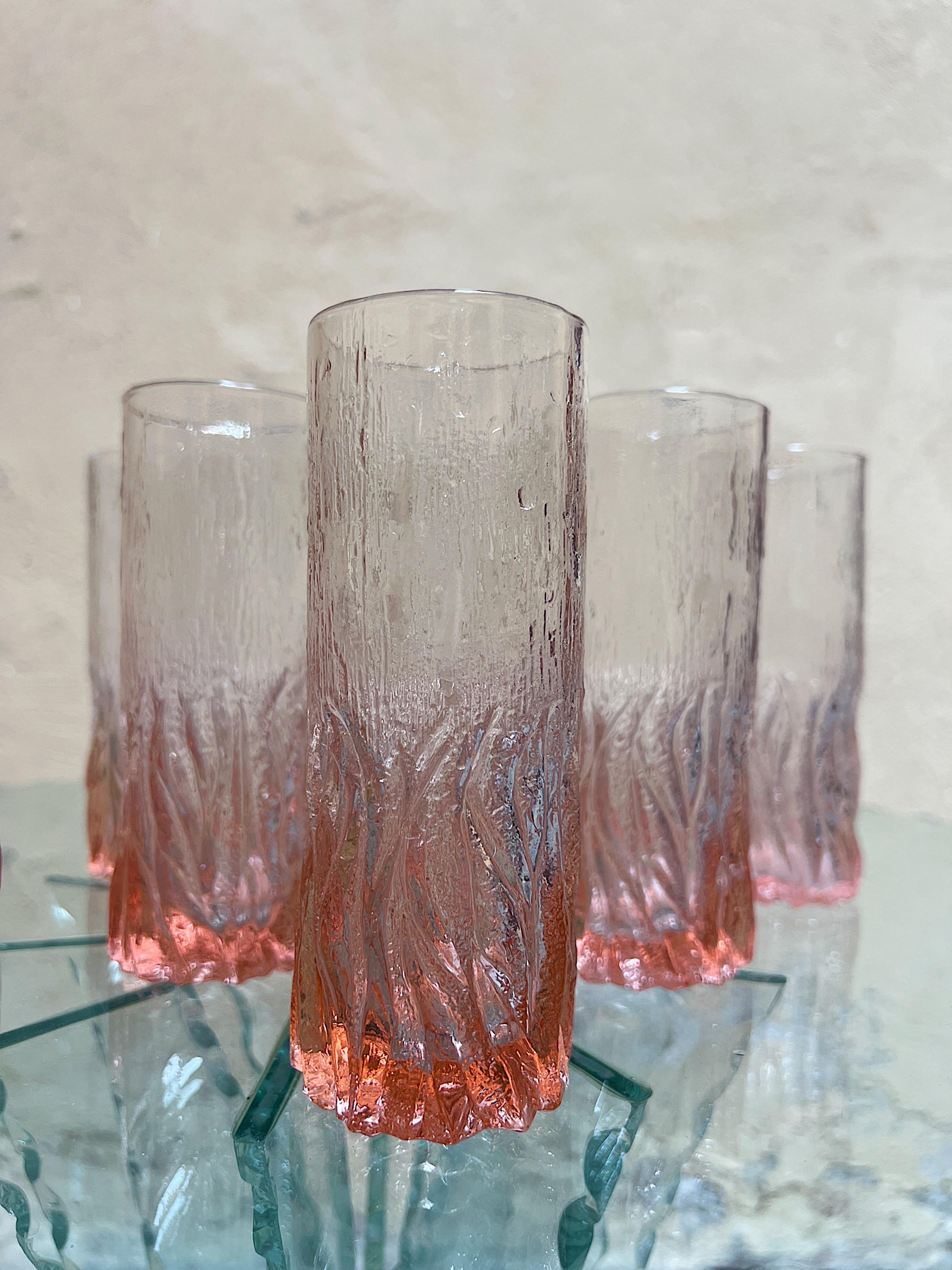 Crystal Italian Mid-Century Modern Drink glasses with carafe