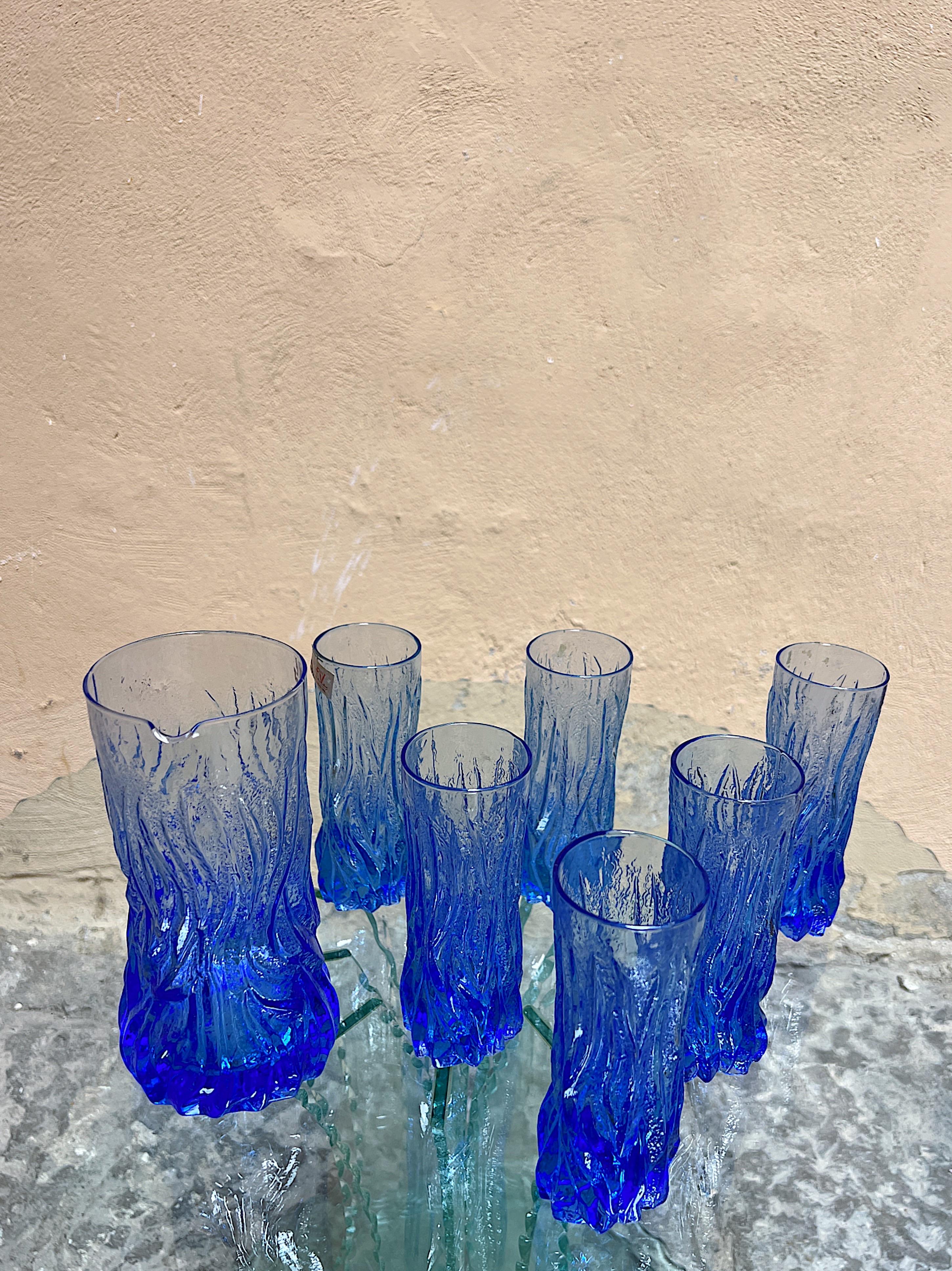 Italian Mid-Century Modern Drink glasses with carafe For Sale 1