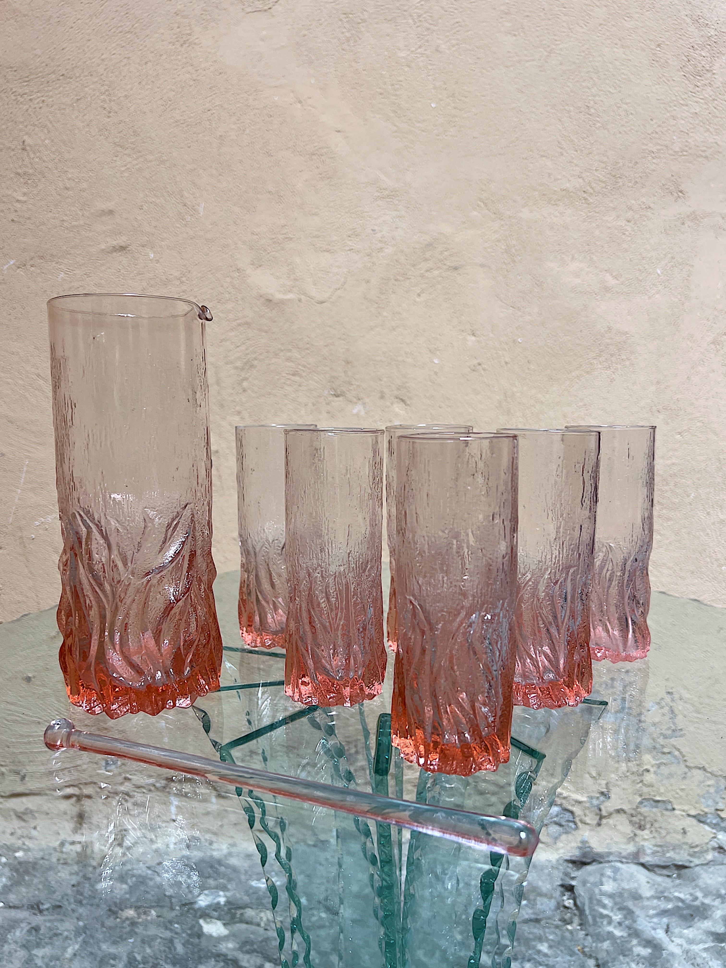 Italian Mid-Century Modern Drink glasses with carafe 1