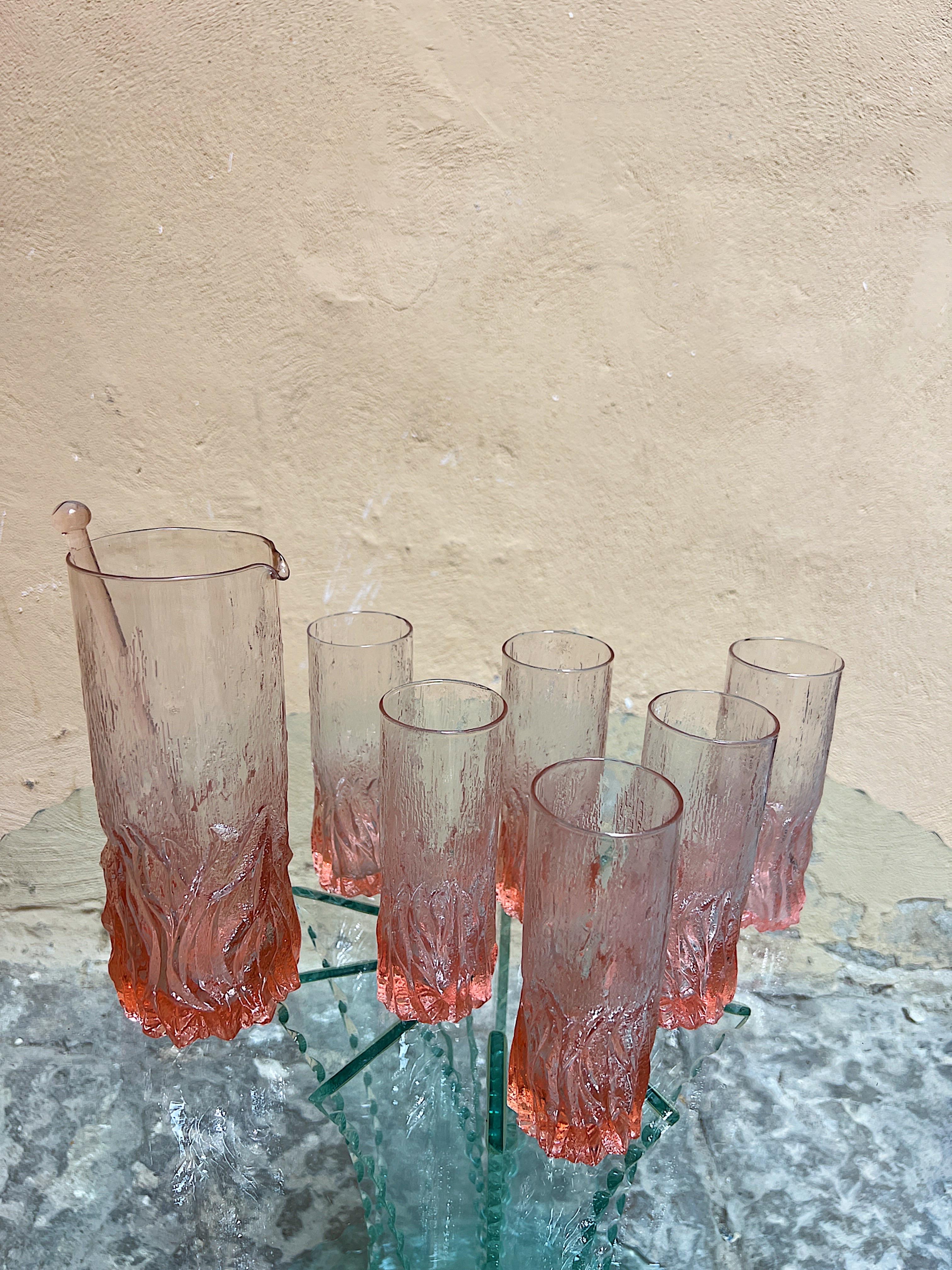 Italian Mid-Century Modern Drink glasses with carafe 3