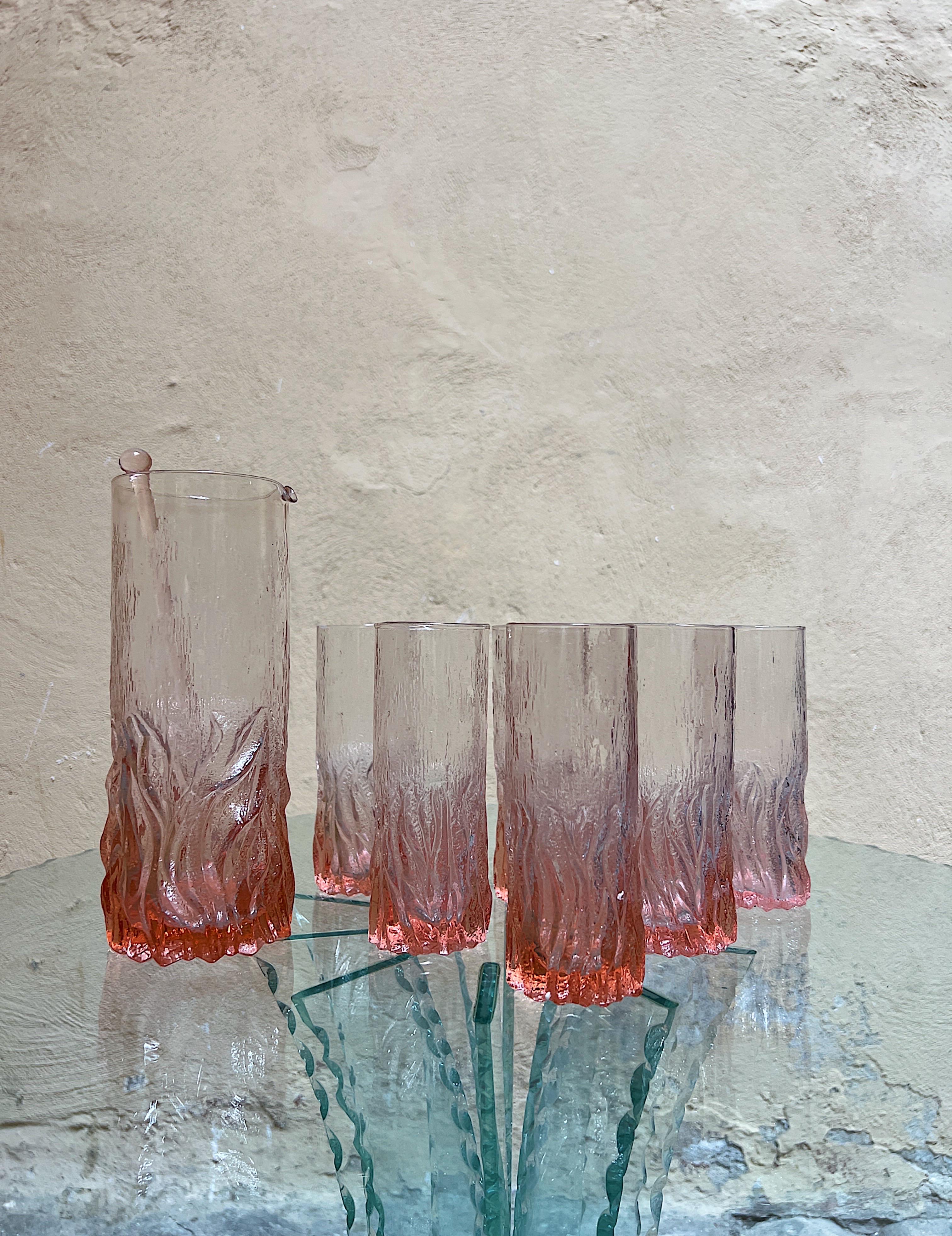 Italian Mid-Century Modern Drink glasses with carafe 4