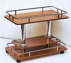Carrello portabevande o carrello da bar rotante italiano del Mid-Century Modern