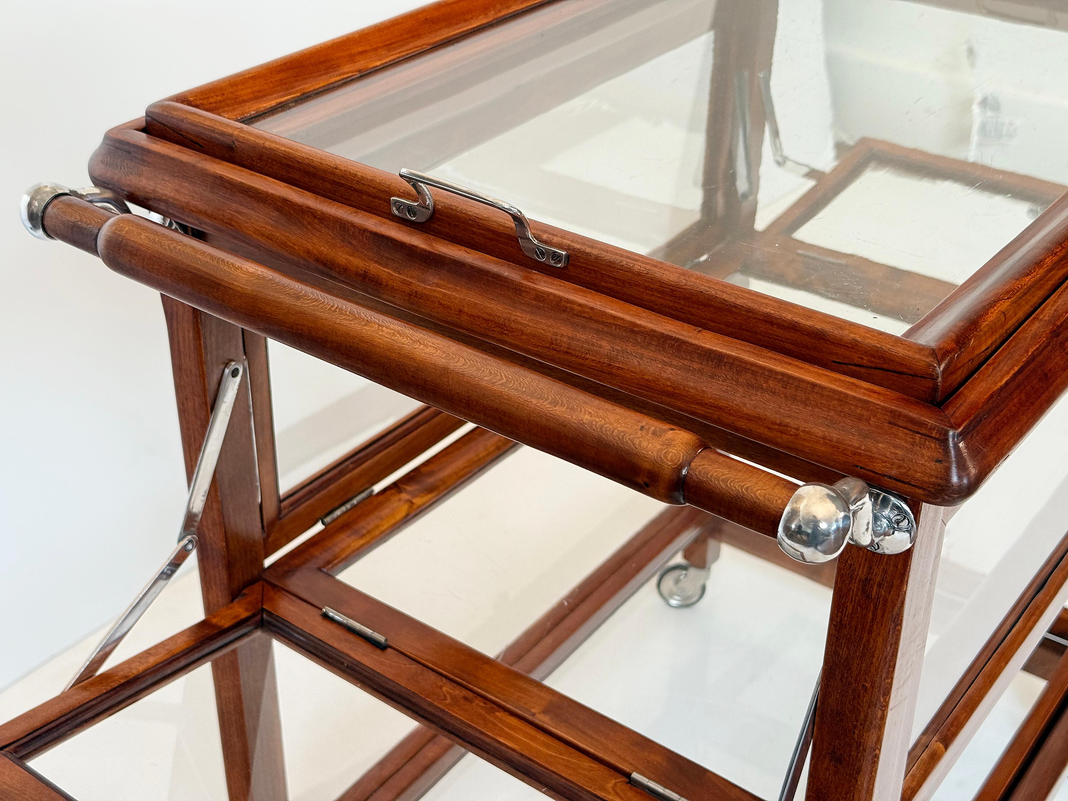 Italian Mid-Century Modern Drinks Trolley or Bar Cart with Removable Trays For Sale 6