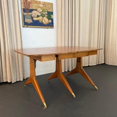 Italian Mid-Century Modern Drop-Leaf Dining Table In The Style Of Gio Ponti