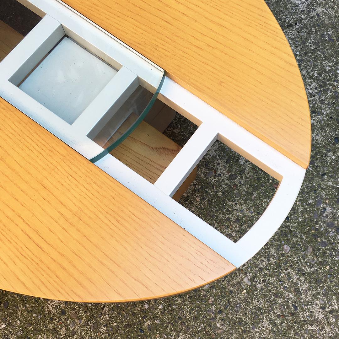 Italian Mid-Century Modern Elliptical Solid Wood Coffee Table, 1980s 6