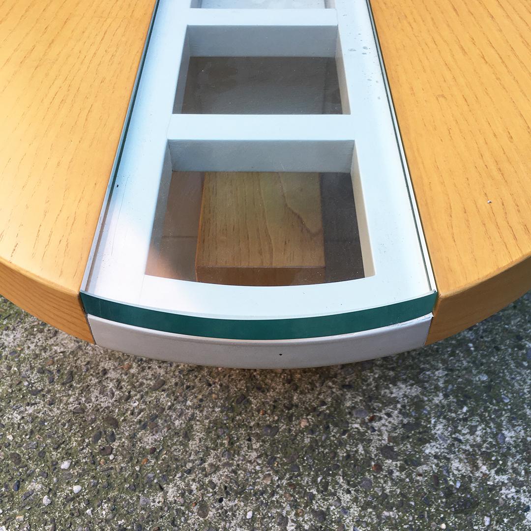 Italian Mid-Century Modern Elliptical Solid Wood Coffee Table, 1980s 7