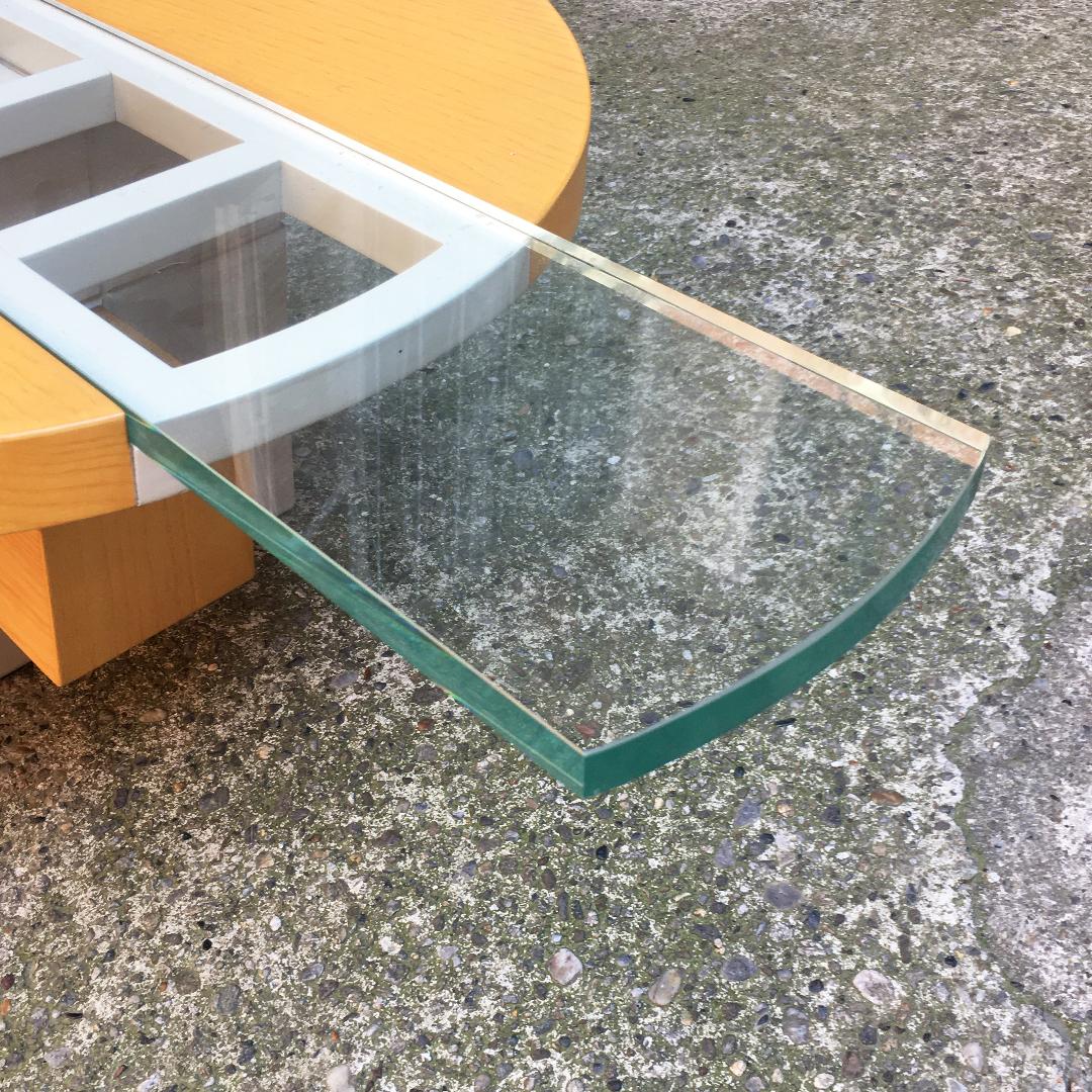 Italian Mid-Century Modern Elliptical Solid Wood Coffee Table, 1980s 8