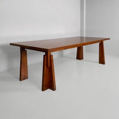 Italian mid-century modern extendable wooden dining table, 1970s