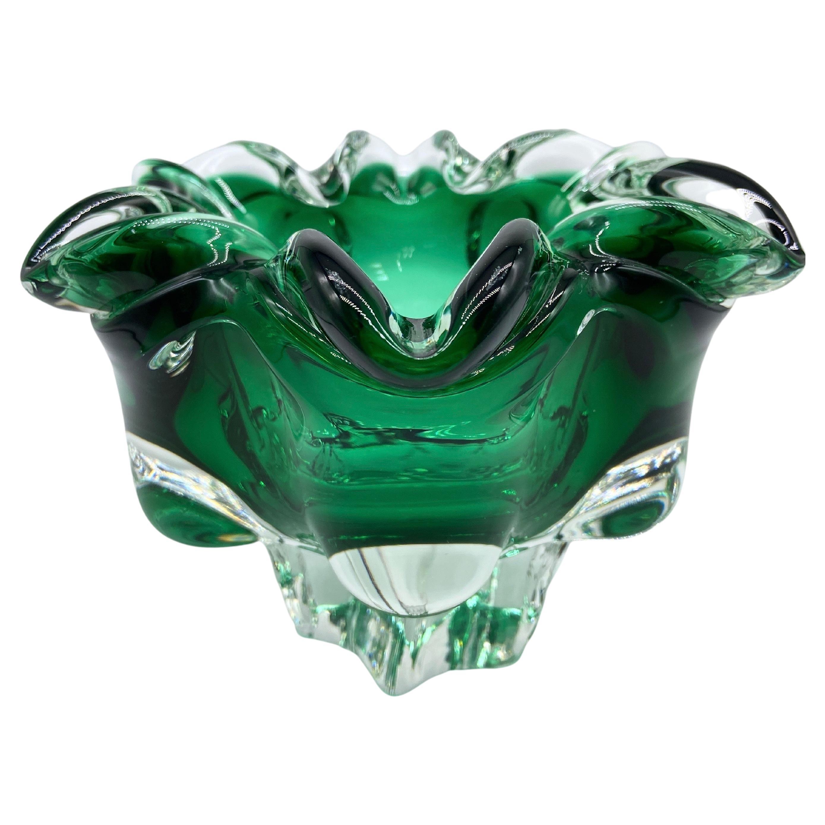 Italian Mid-century modern extravagance glass figure ashtray For Sale