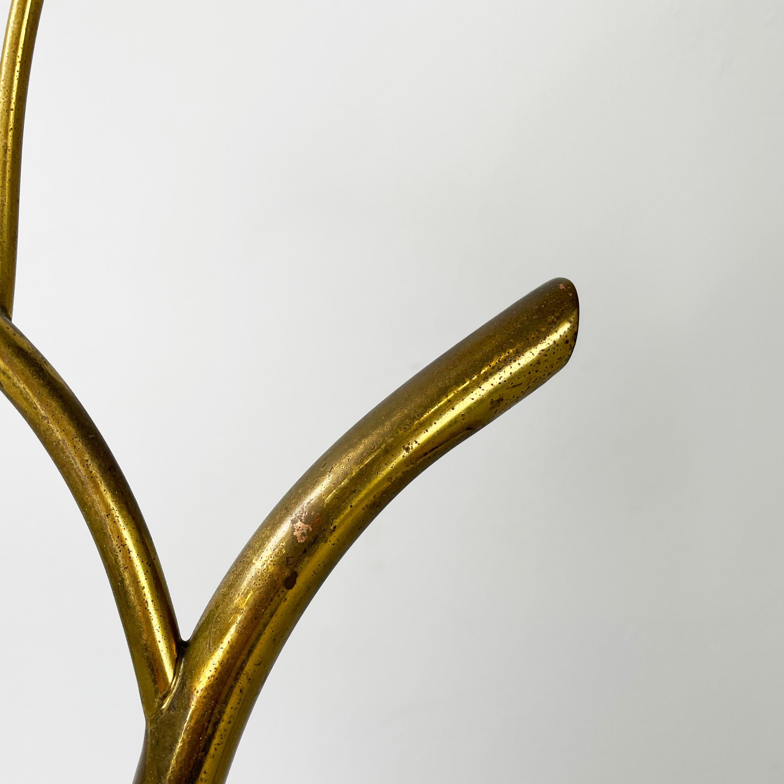 Italian mid-century modern Floor hanger or hat rack in brass rod, 1950s For Sale 5