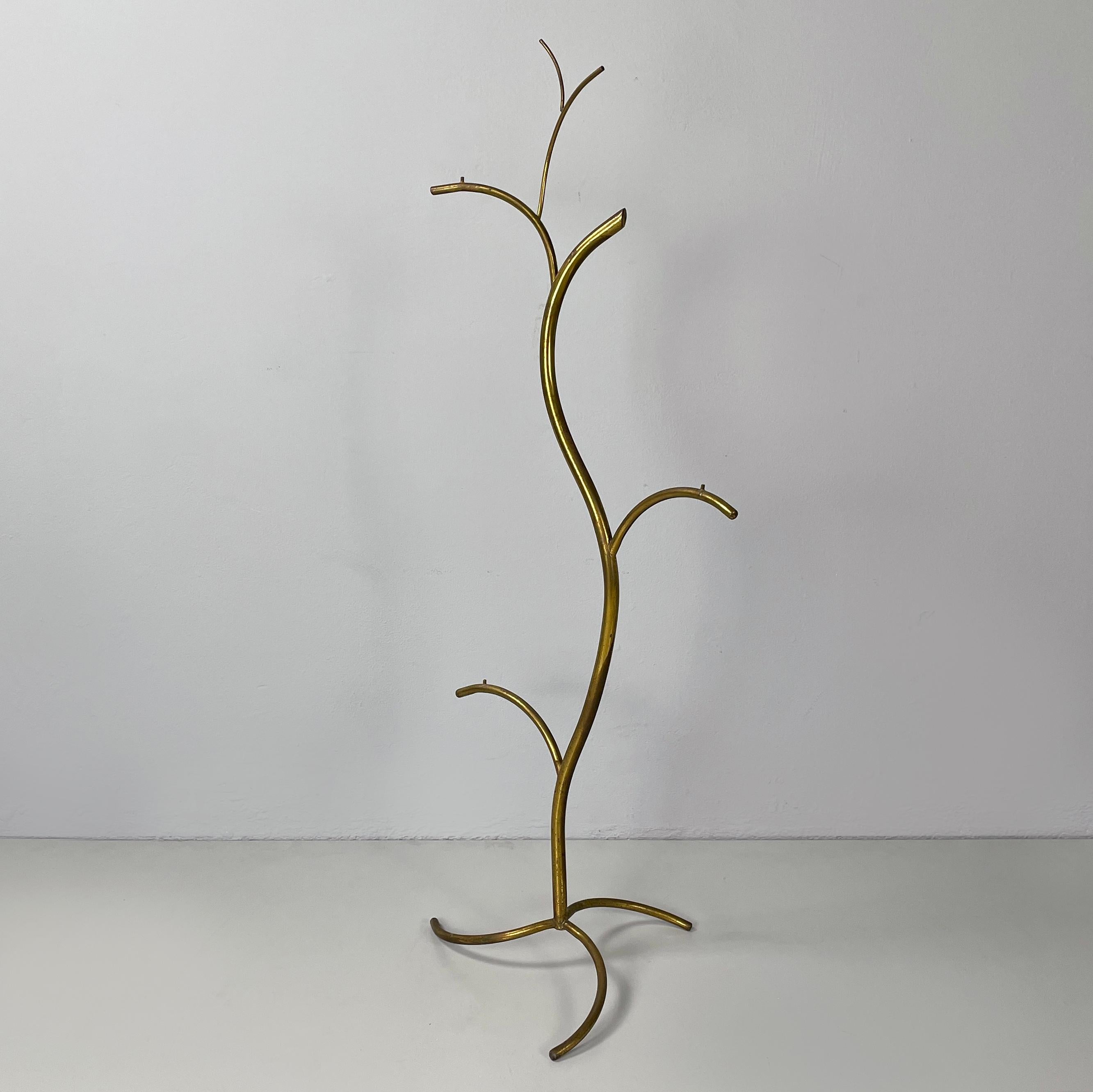 Mid-Century Modern Italian mid-century modern Floor hanger or hat rack in brass rod, 1950s For Sale