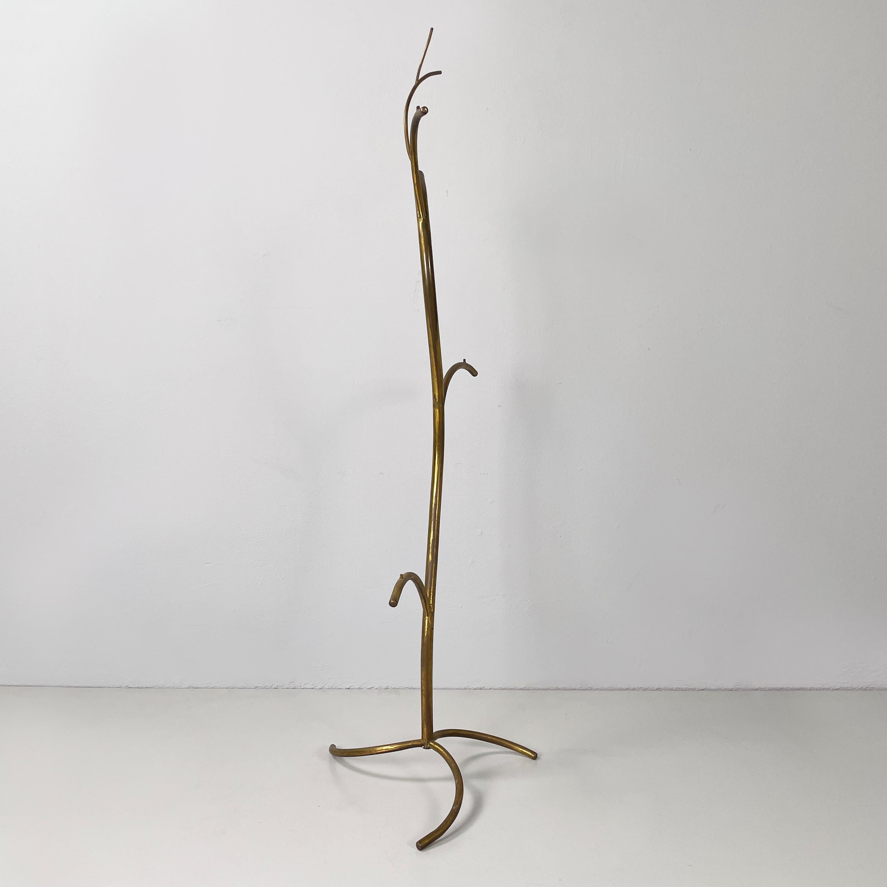 Italian mid-century modern Floor hanger or hat rack in brass rod, 1950s In Good Condition For Sale In MIlano, IT