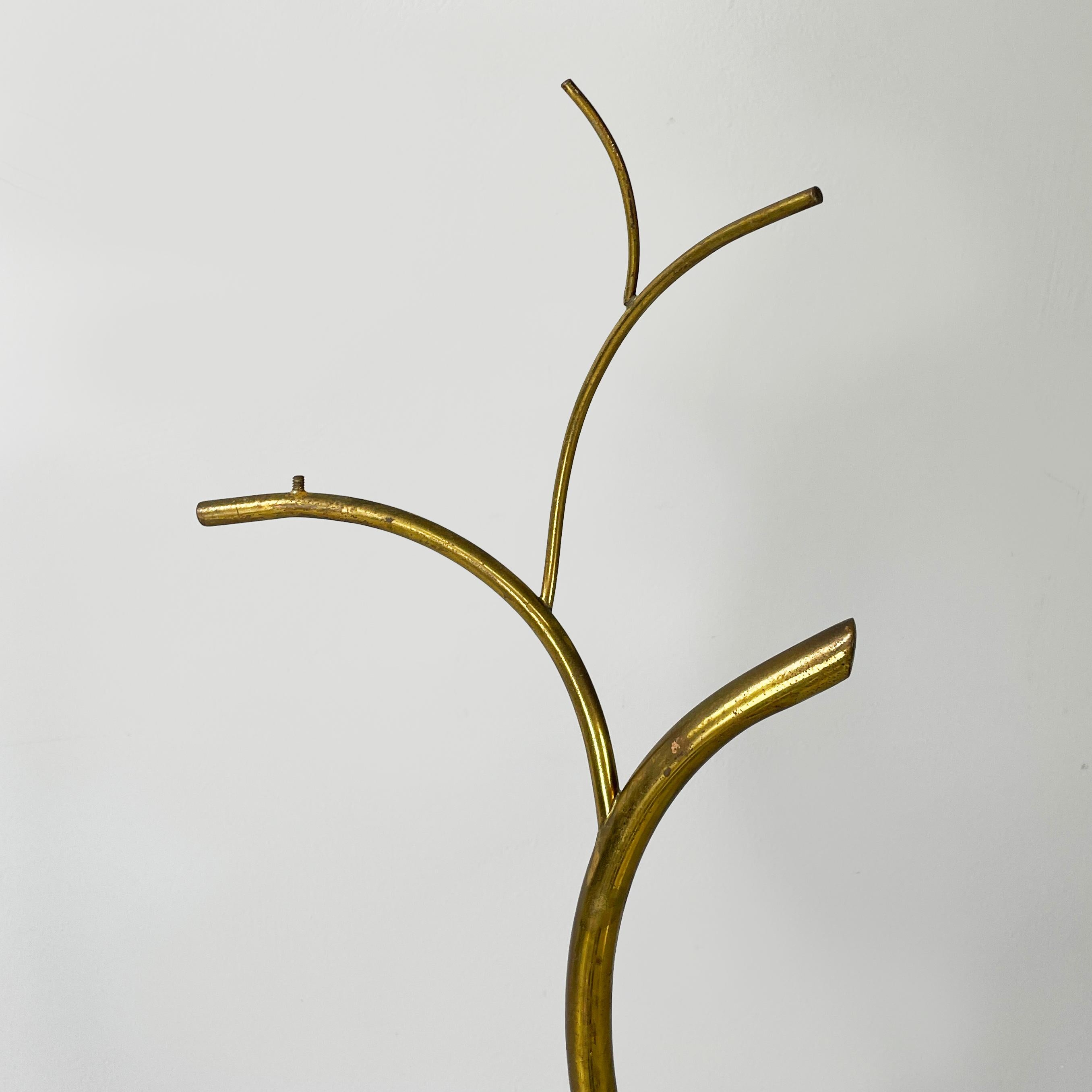 Brass Italian mid-century modern Floor hanger or hat rack in brass rod, 1950s For Sale
