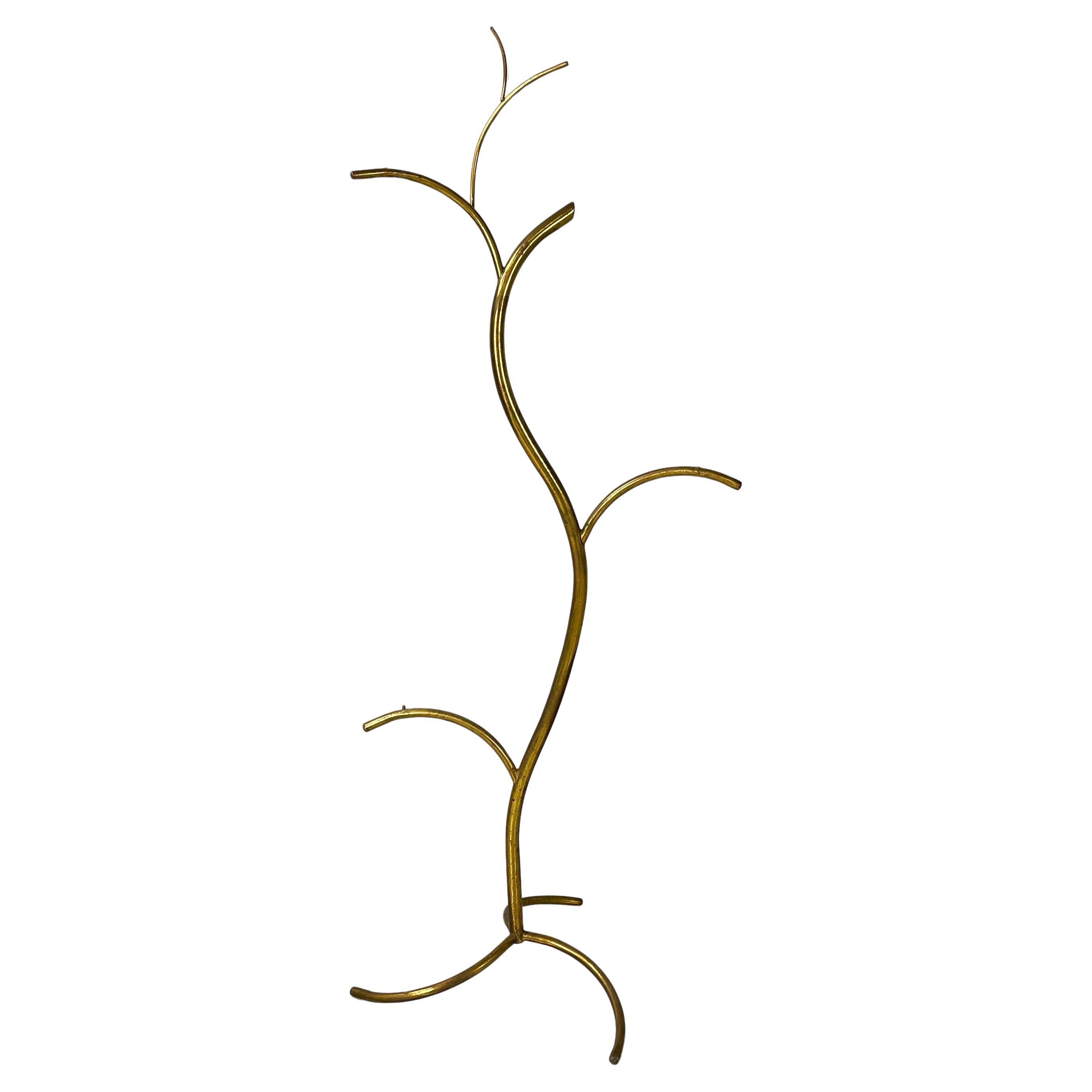 Italian mid-century modern Floor hanger or hat rack in brass rod, 1950s For Sale