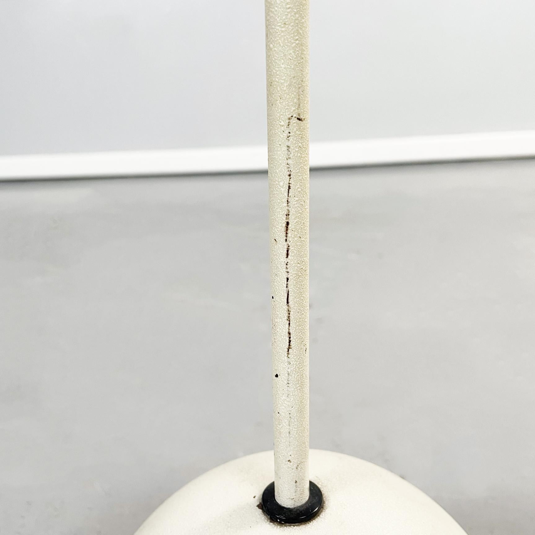 Italian Mid-Century Modern Floor Lamp in White Fabric and Metal, 1980s For Sale 5
