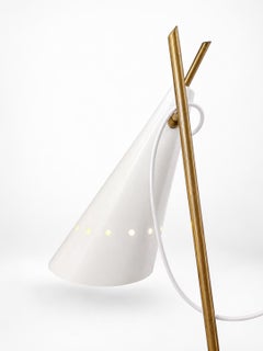 Italian Mid-Century Modern Floor Lamp with Brass Tripod Structure Three Shades