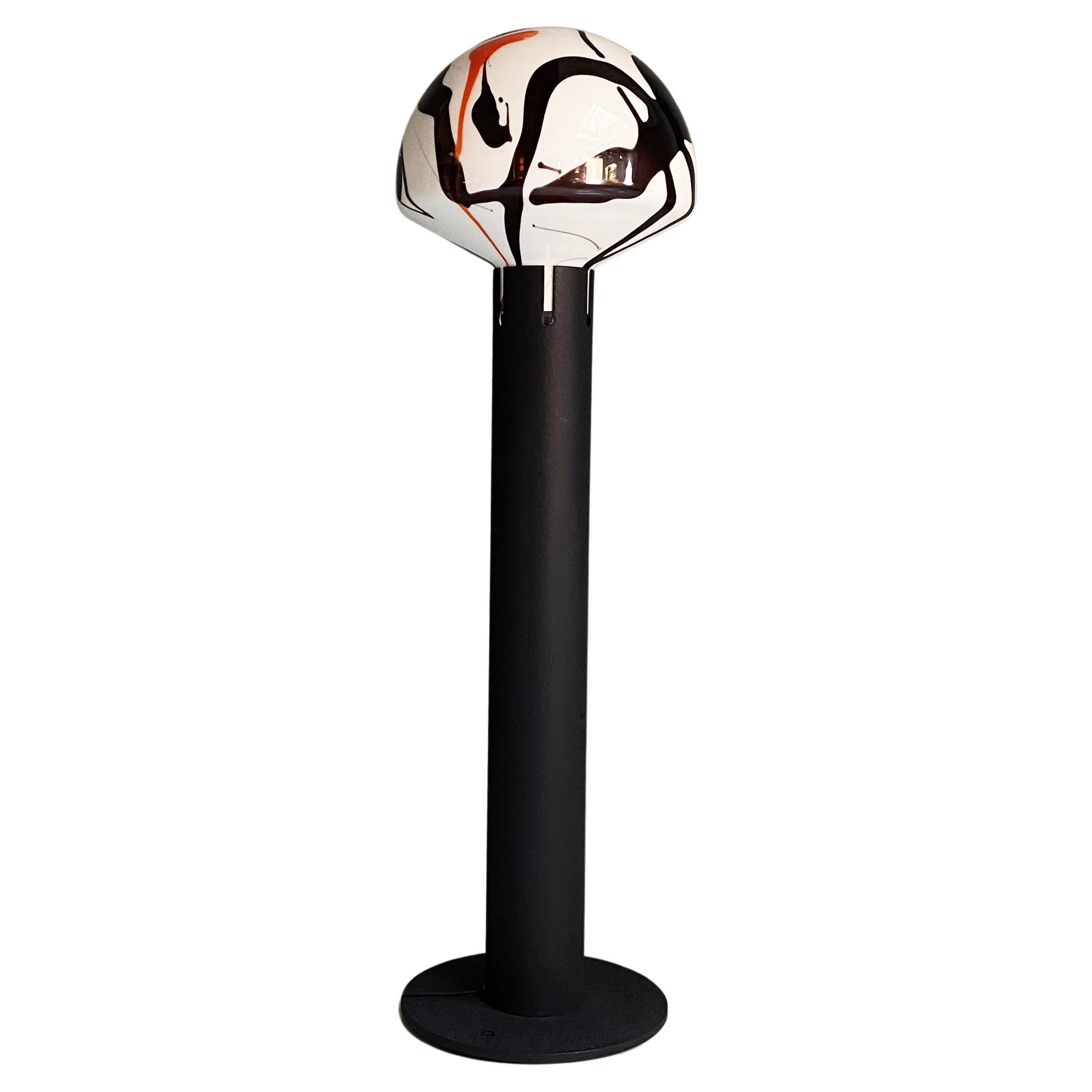 Italian Mid-Century Modern Floor Lamp with Decorated Murano Glass, 1970s