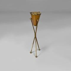 Italian mid-century modern floor-standing ashtray in brass, 1950s