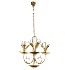 Italian Mid-Century Modern Floral 1940s-1950s Chandelier