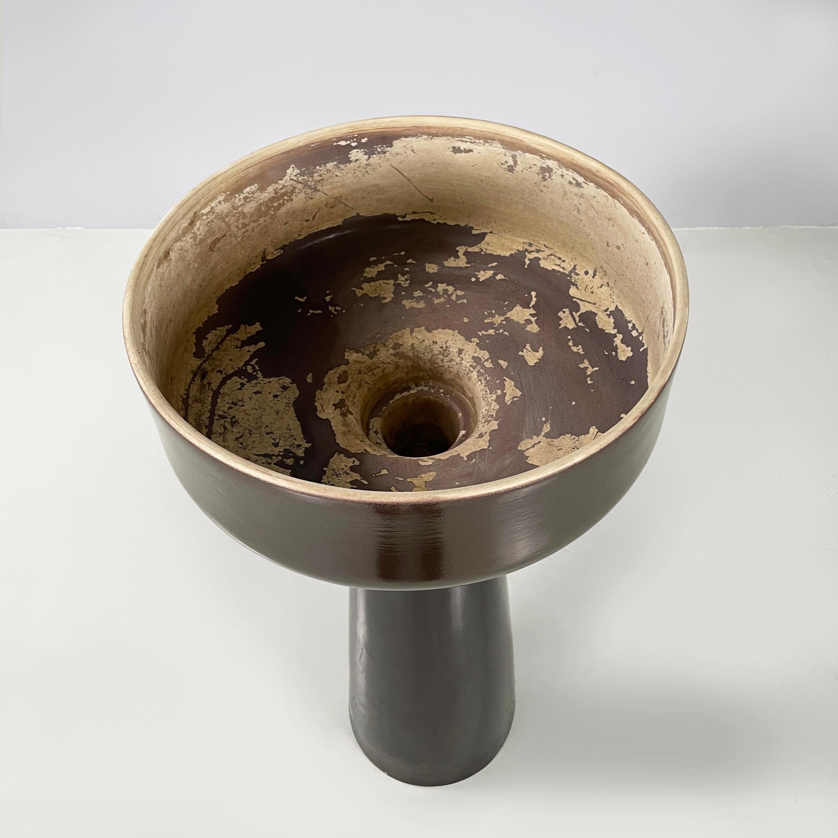 Mid-Century moderno Vaso da fiori italiano di metà secolo moderno di Mangiarotti per Fratelli Brambilla anni '70 in vendita