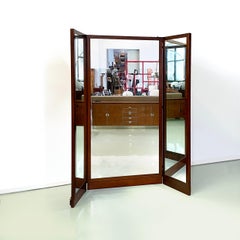 Italian mid-century modern wood freestanding full-length floor mirror, 1960s