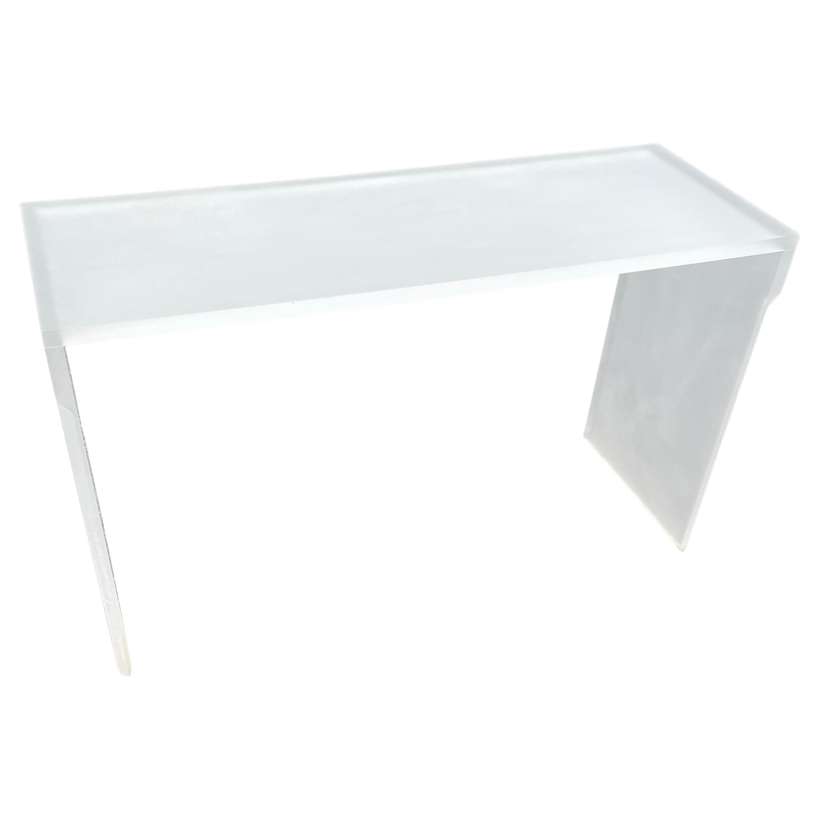 Italian Mid-Century Modern Frosted Lucite Console, 1970's In Good Condition For Sale In Haddonfield, NJ
