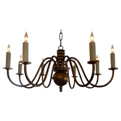 Italian Mid-Century Modern Gaetano Sciolari Style Brass Chandelier