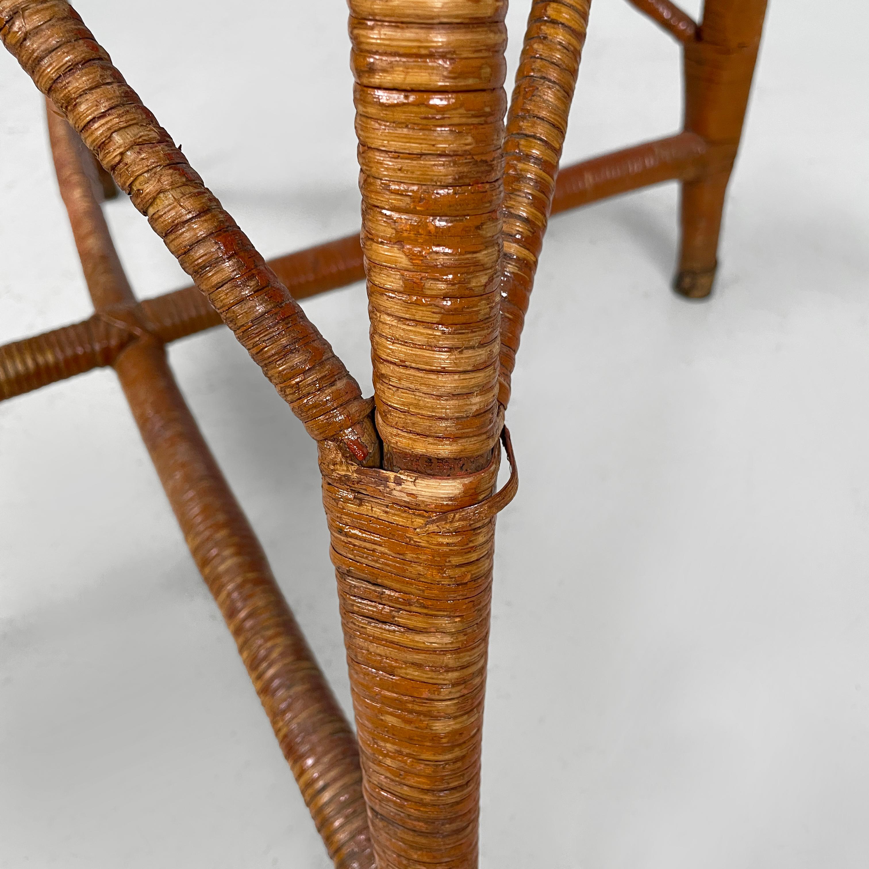 Sillones de jardín modernos italianos de mediados de siglo en ratán y paja, años 60 en venta 10