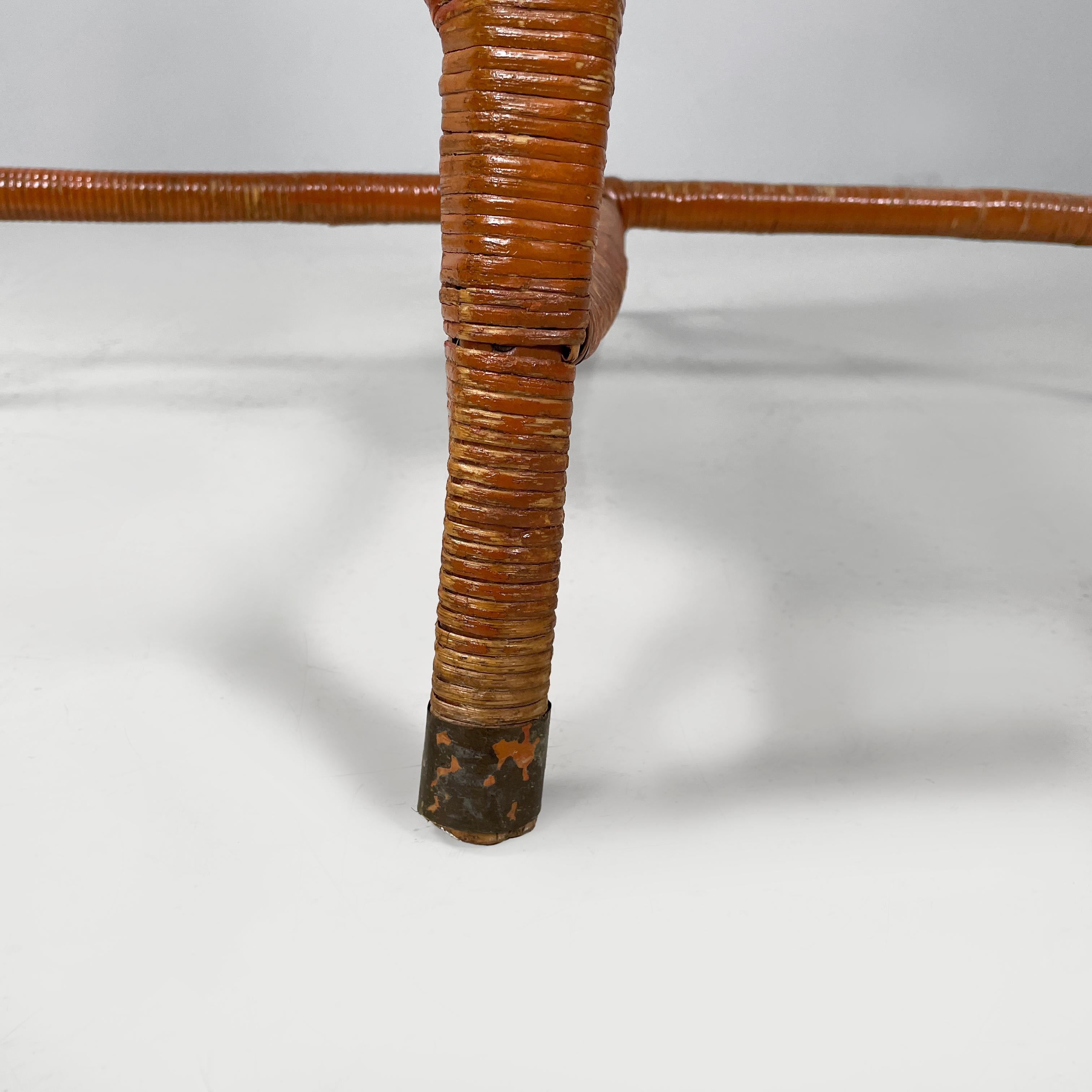 Sillones de jardín modernos italianos de mediados de siglo en ratán y paja, años 60 en venta 13