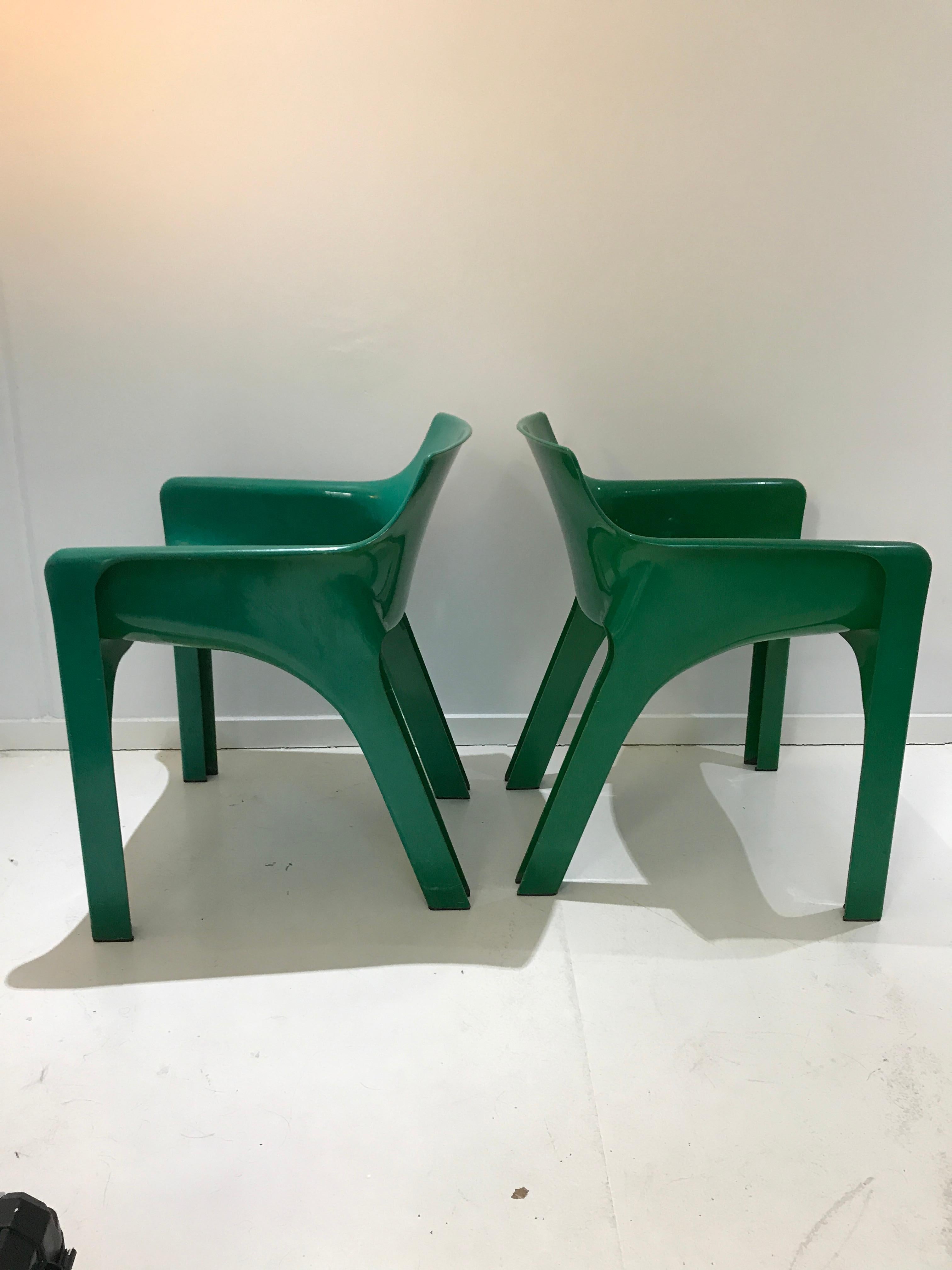 Italian Mid-Century Modern Gaudi Chairs by Vico Magistretti for Artemide, 1970s 2