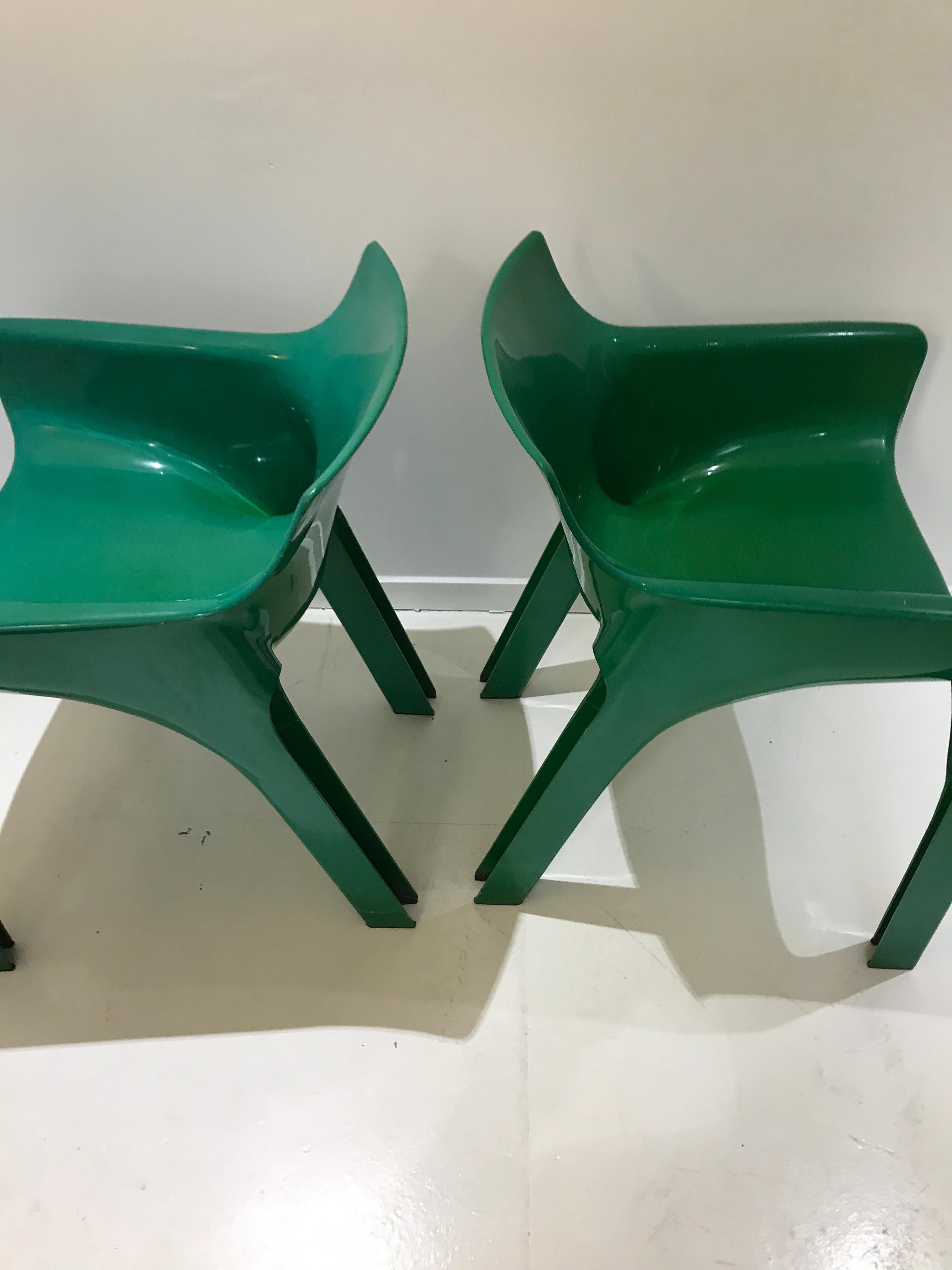 Italian Mid-Century Modern Gaudi Chairs by Vico Magistretti for Artemide, 1970s 4