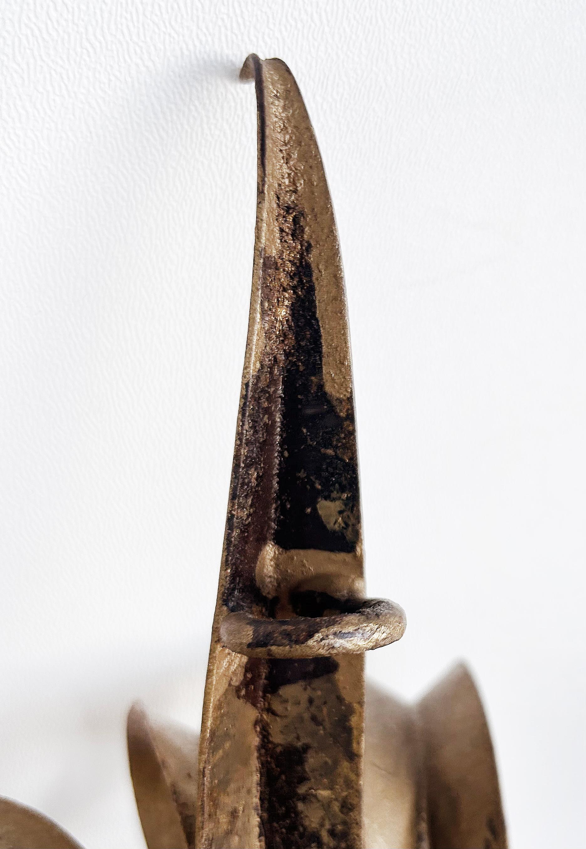 Italian Mid-century Modern Gilt Wrought Iron Sconces from a New York City Estate For Sale 5