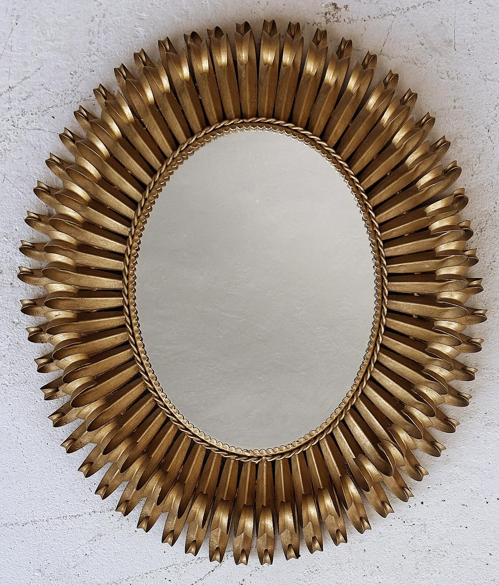 Italian Mid-century Modern Gilt Wrought Iron Sconces from a New York City Estate For Sale 9
