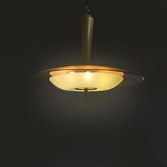 Italian mid-century modern glass chandelier 1462 Max Ingrand Fontana Arte, 1950s