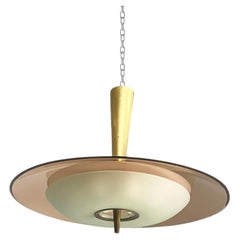 Italian mid-century modern glass chandelier 1462 Max Ingrand Fontana Arte, 1950s