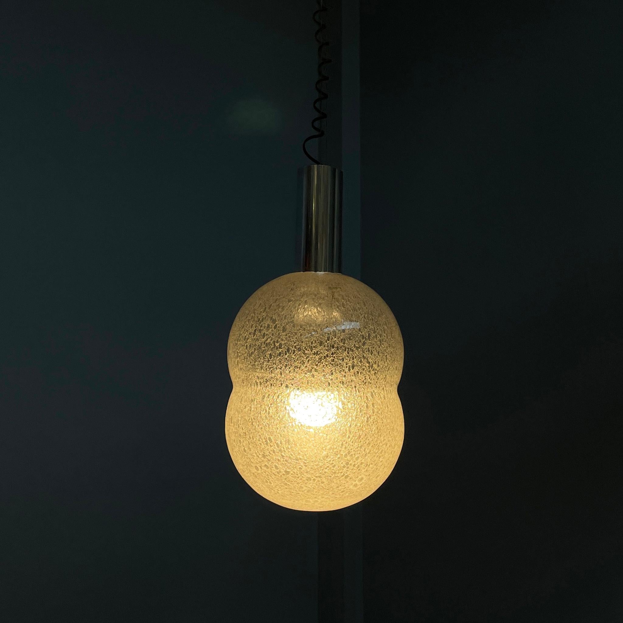 Italian mid-century modern Glass Chandelier Bilobo by Tobia Scarpa Flos, 1960s In Good Condition For Sale In MIlano, IT