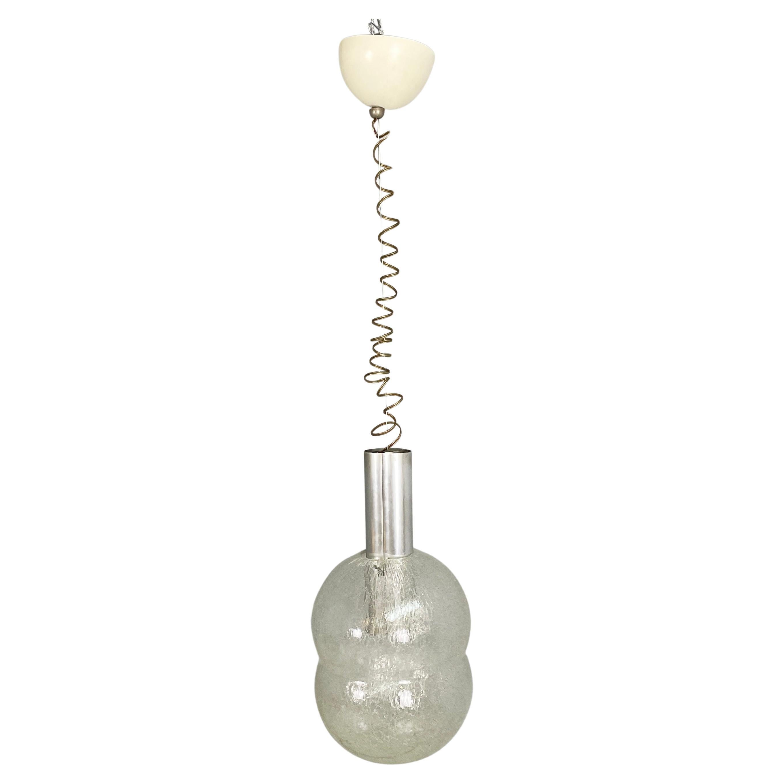 Italian mid-century modern Glass Chandelier Bilobo by Tobia Scarpa Flos, 1960s For Sale