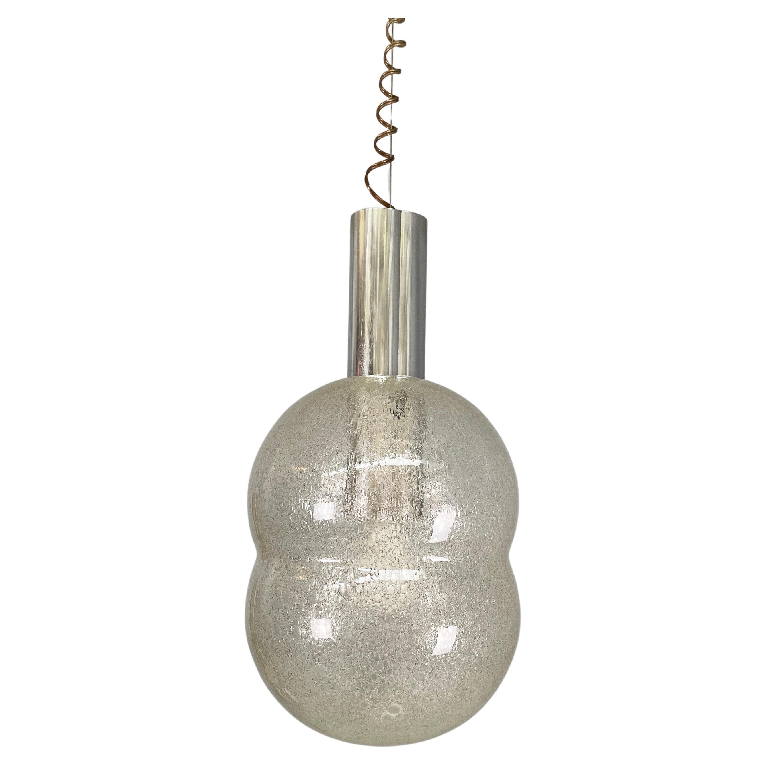 Italian mid-century modern Glass Chandelier Bilobo by Tobia Scarpa Flos, 1960s