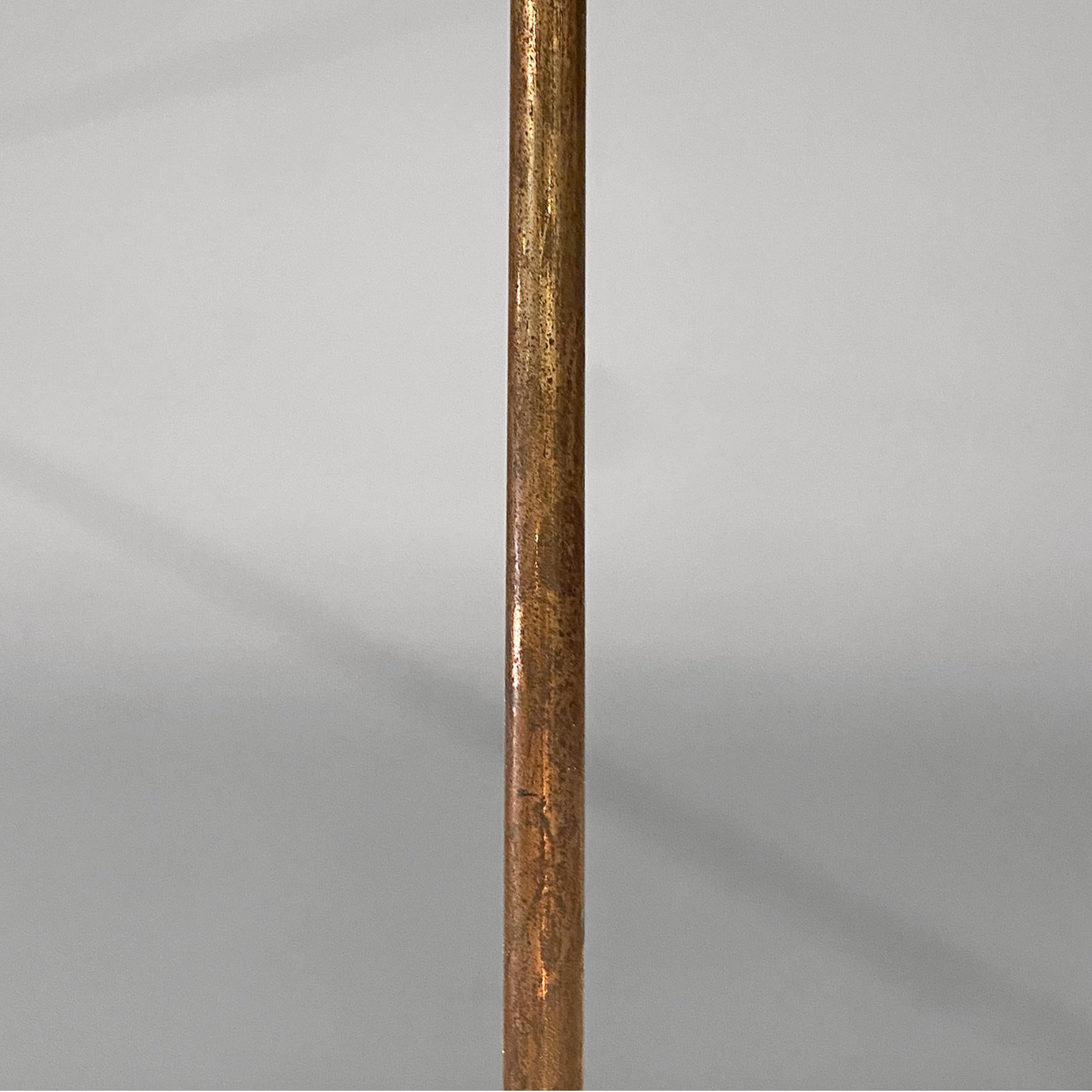 Mid-Century Modern Italian mid-century modern glass chandelier with copper decoration, 1940s For Sale