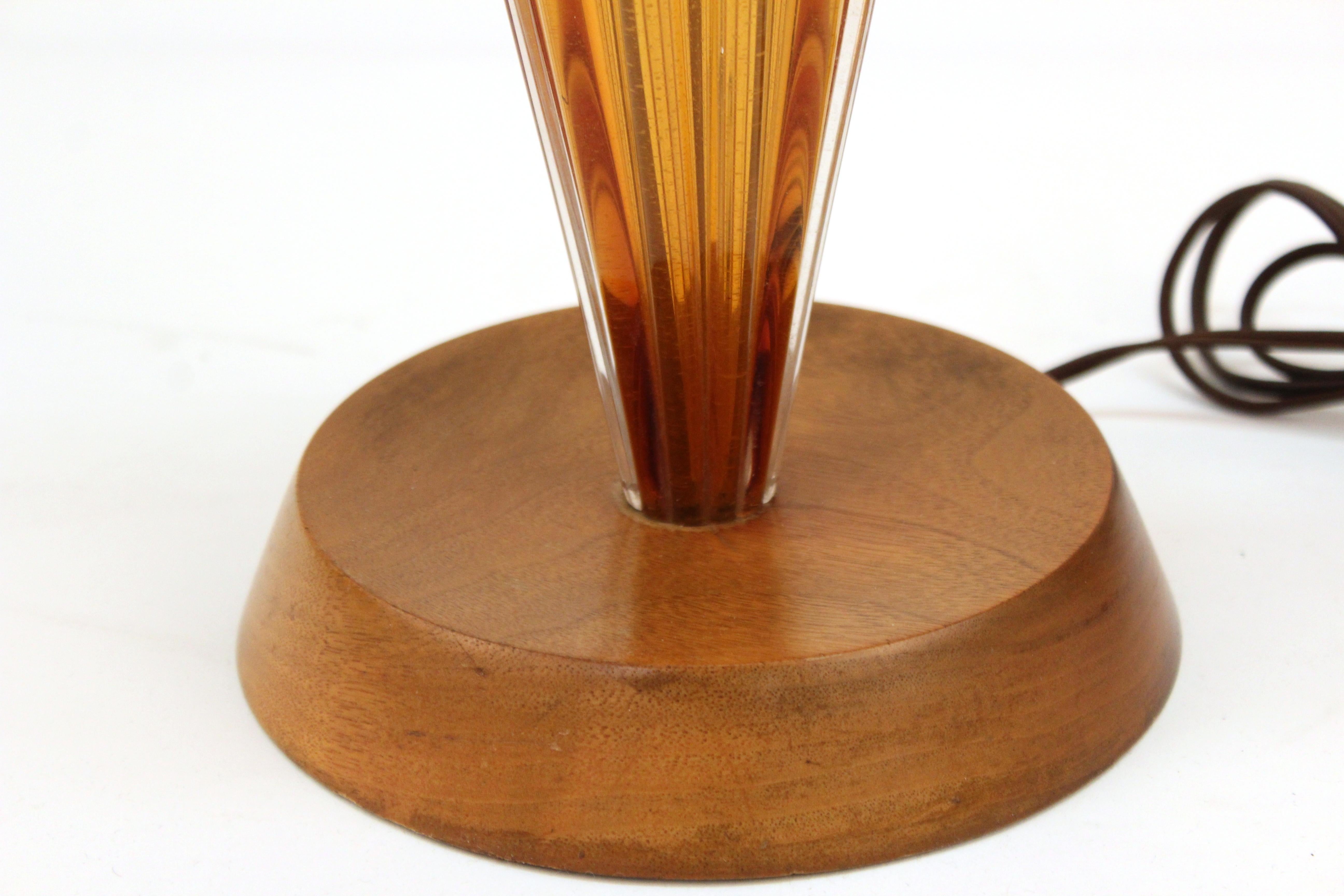 mid century modern glass lamp