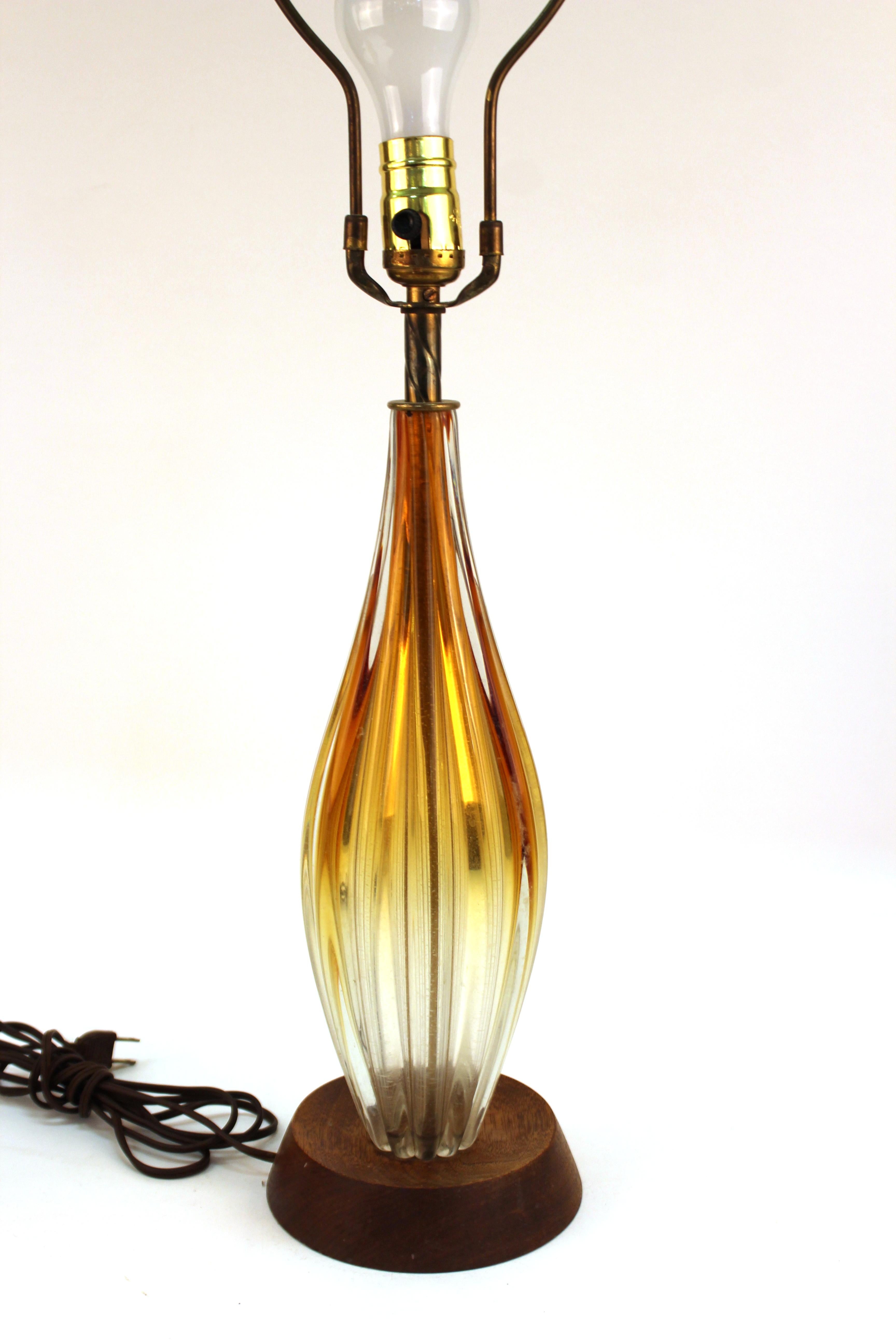 20th Century Italian Mid-Century Modern Glass Table Lamps