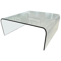 Italian Mid-Century Modern Glass Waterfall Coffee Table