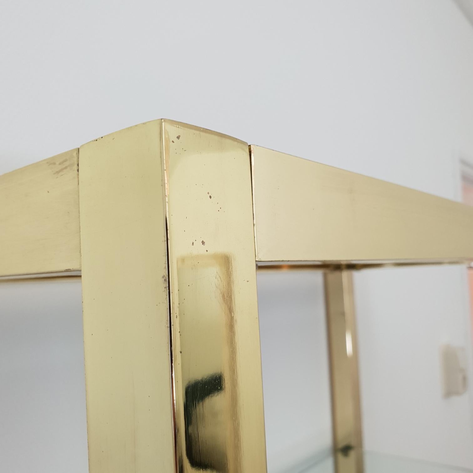 Italian Mid-Century Modern Gold Plated Shelving Unit Étagère, 1970s For Sale 3