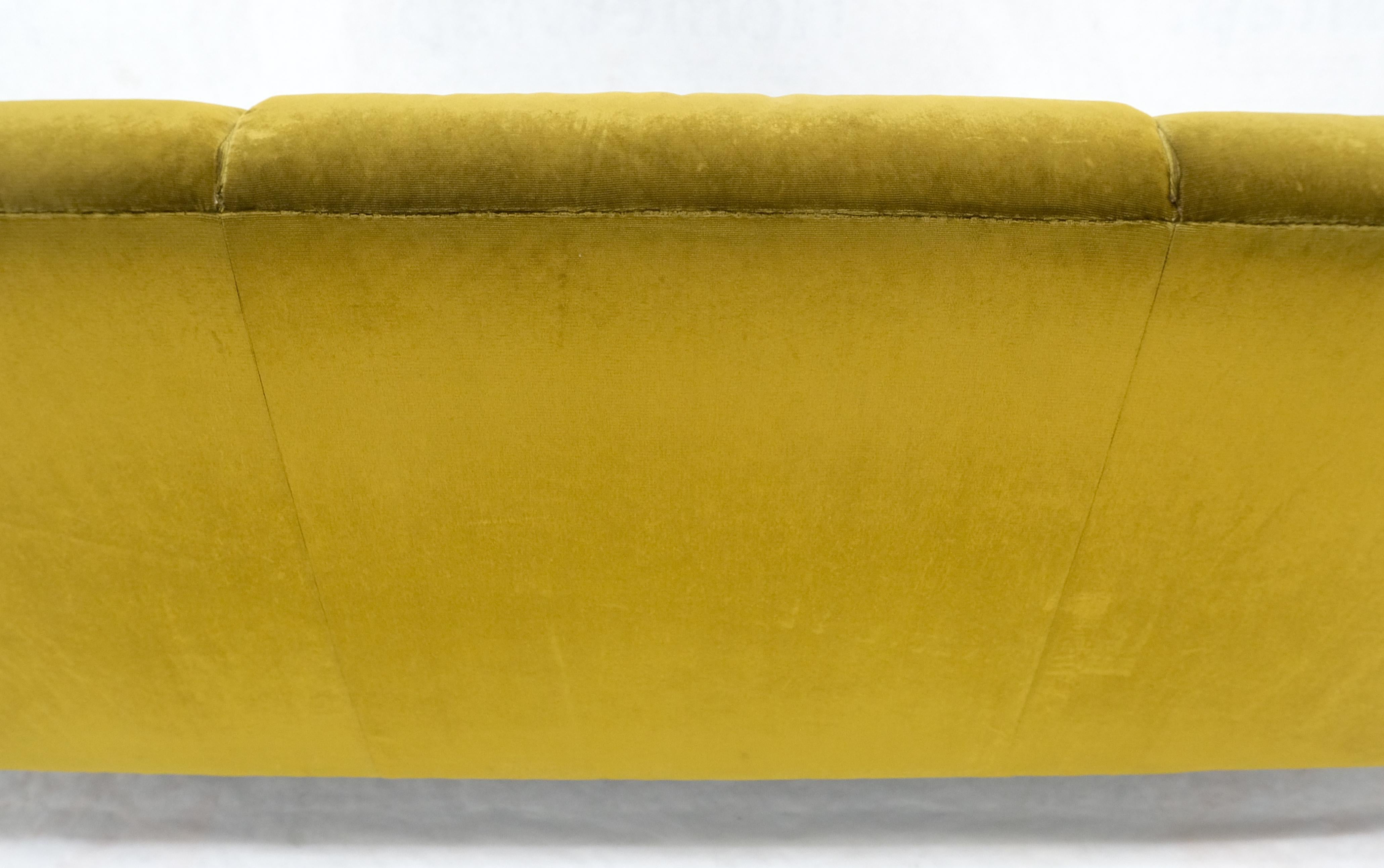 Italian MId Century Modern Gold Velvet Upholstery Cloud Shape Sofa Cast Brass  For Sale 10