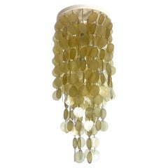 Italian Mid-Century Modern Golden Plastic Cascade Chandelier, 1970s