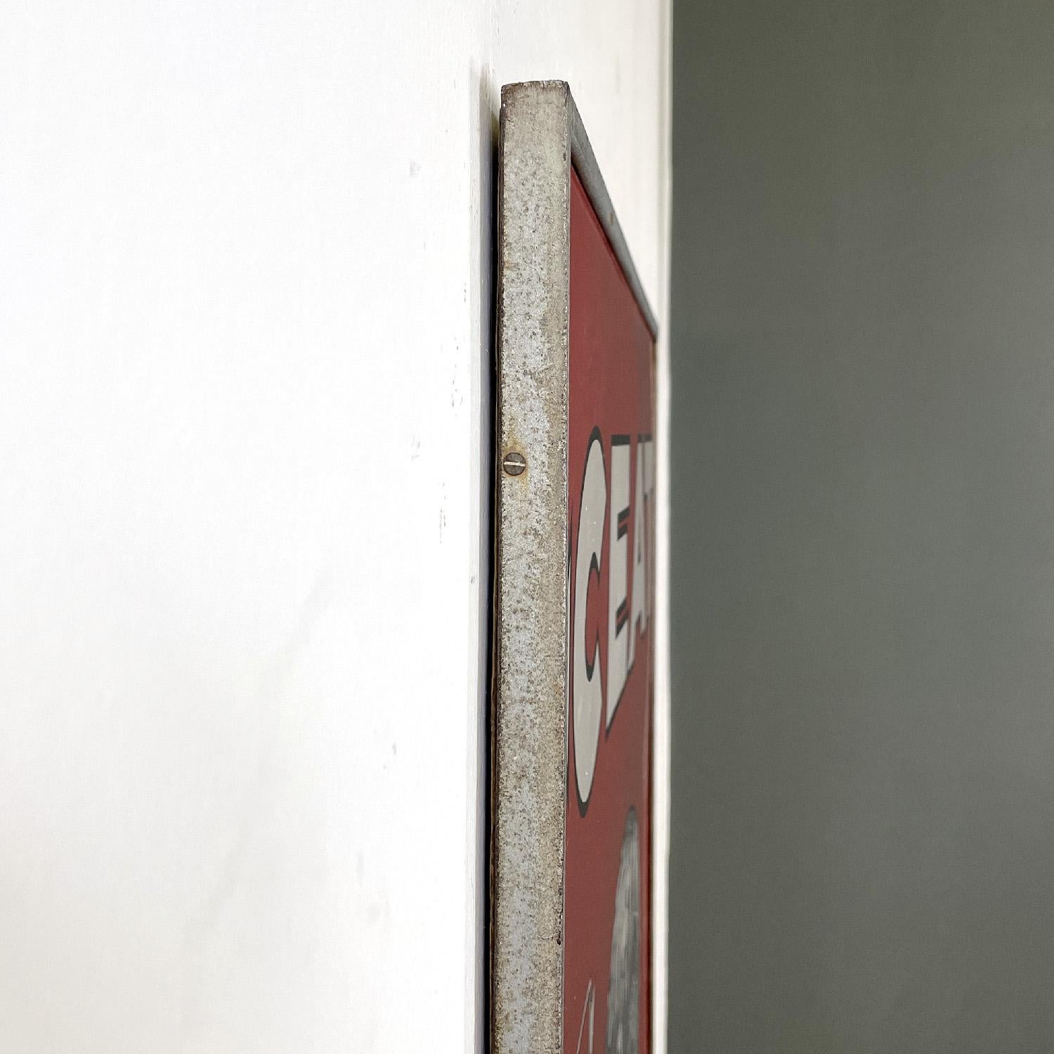 Aluminum Italian mid-century modern graphic Ceat advertising sign, 1950s For Sale