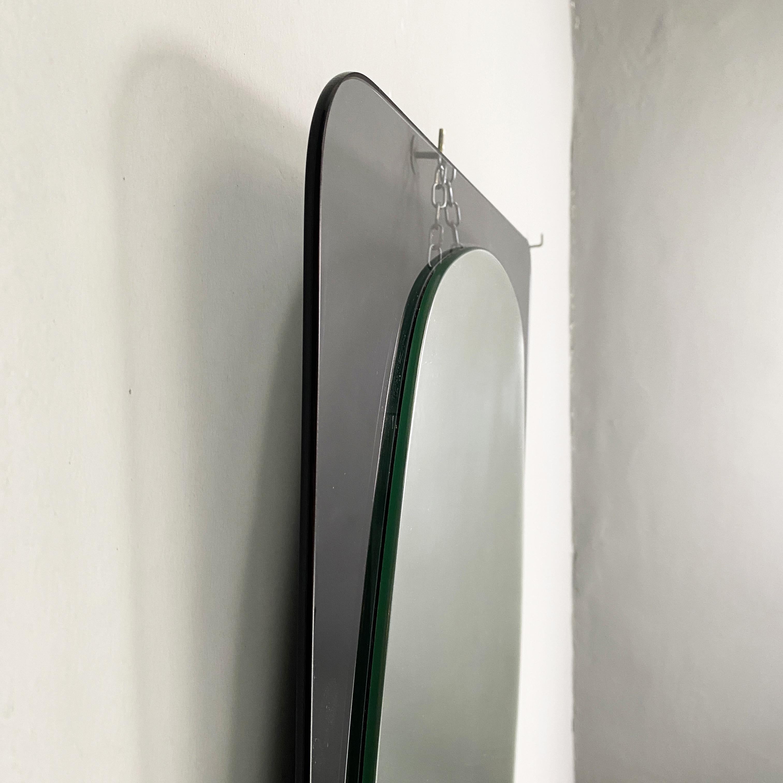 Italian Mid-Century Modern Gray Glass Mirror, 1970s For Sale 8